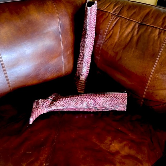 Burgundy/python boots - Picture 1 of 10